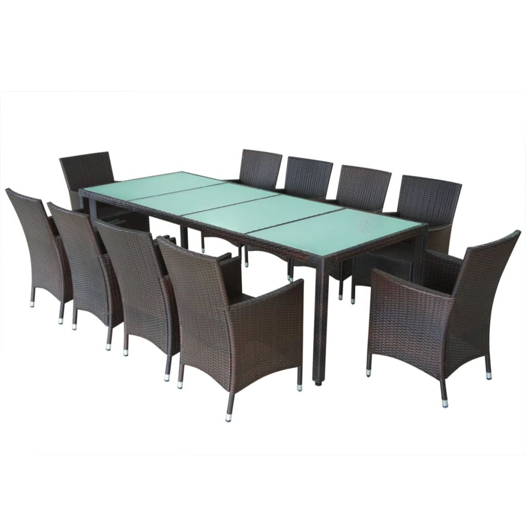 11 Piece Outdoor Dining Set with Cushions Poly Factory to Home