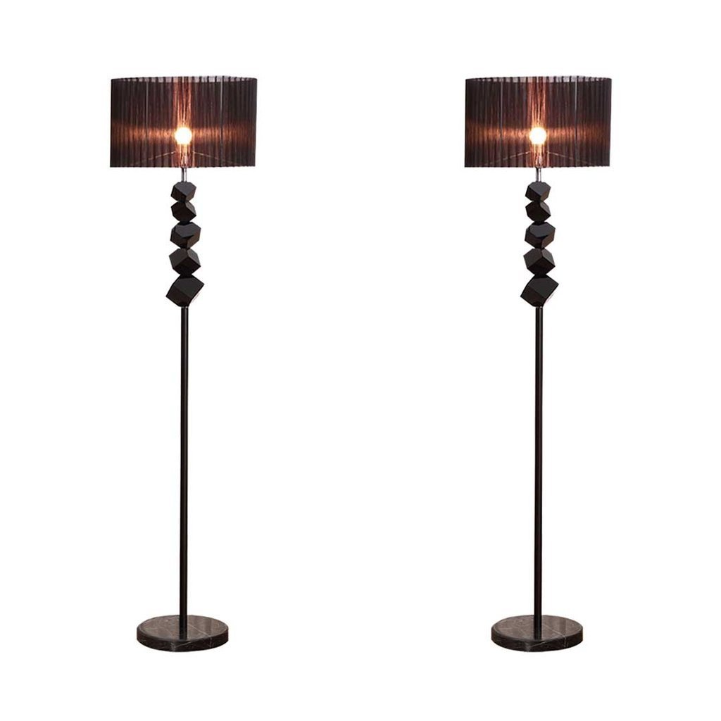 2X Floor Lamp Metal Base Standing Light with Dark Shade