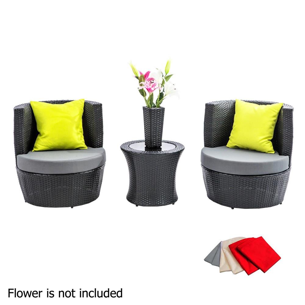 4 Piece Outdoor Set Black Factory to Home
