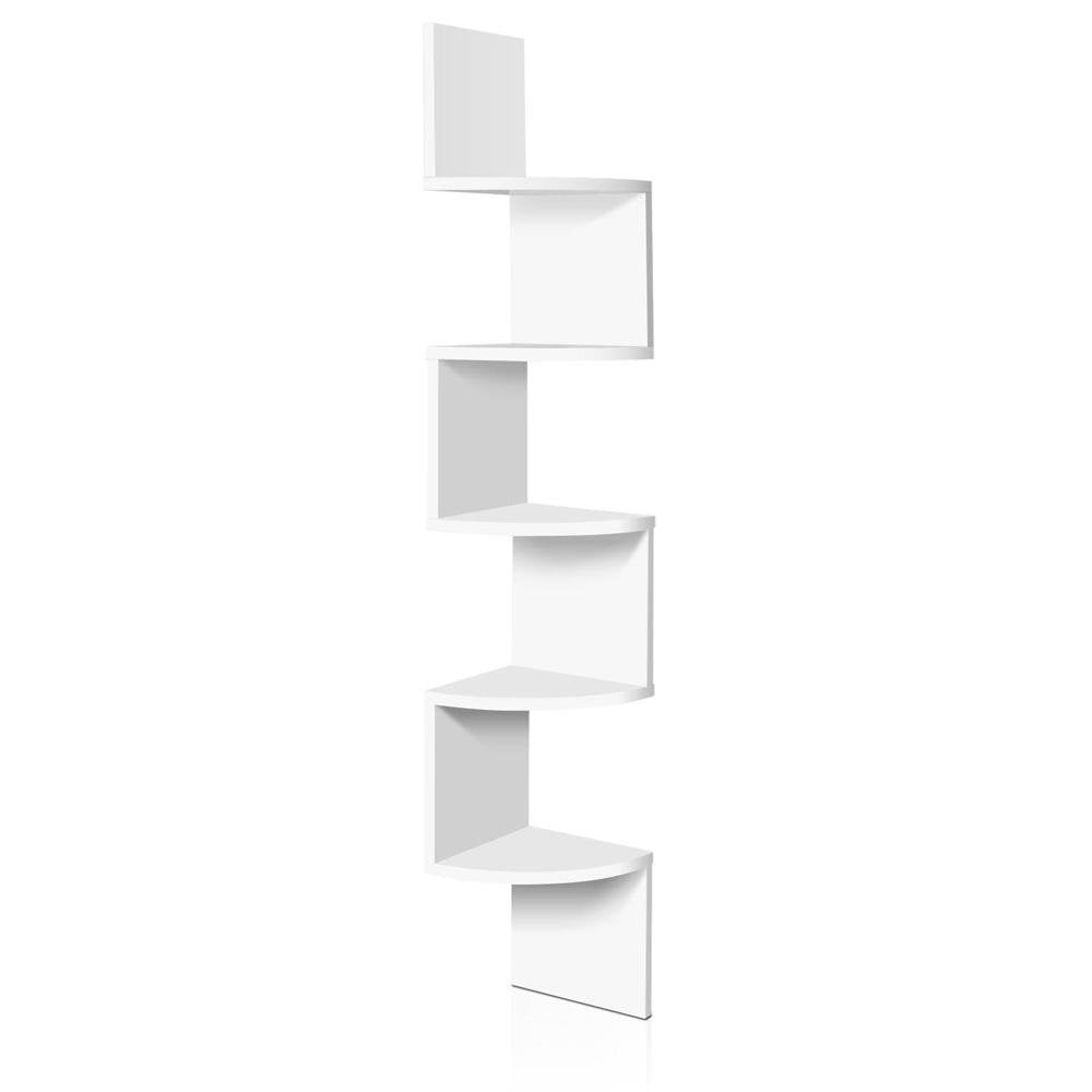 5 Tier Corner Wall Shelf White