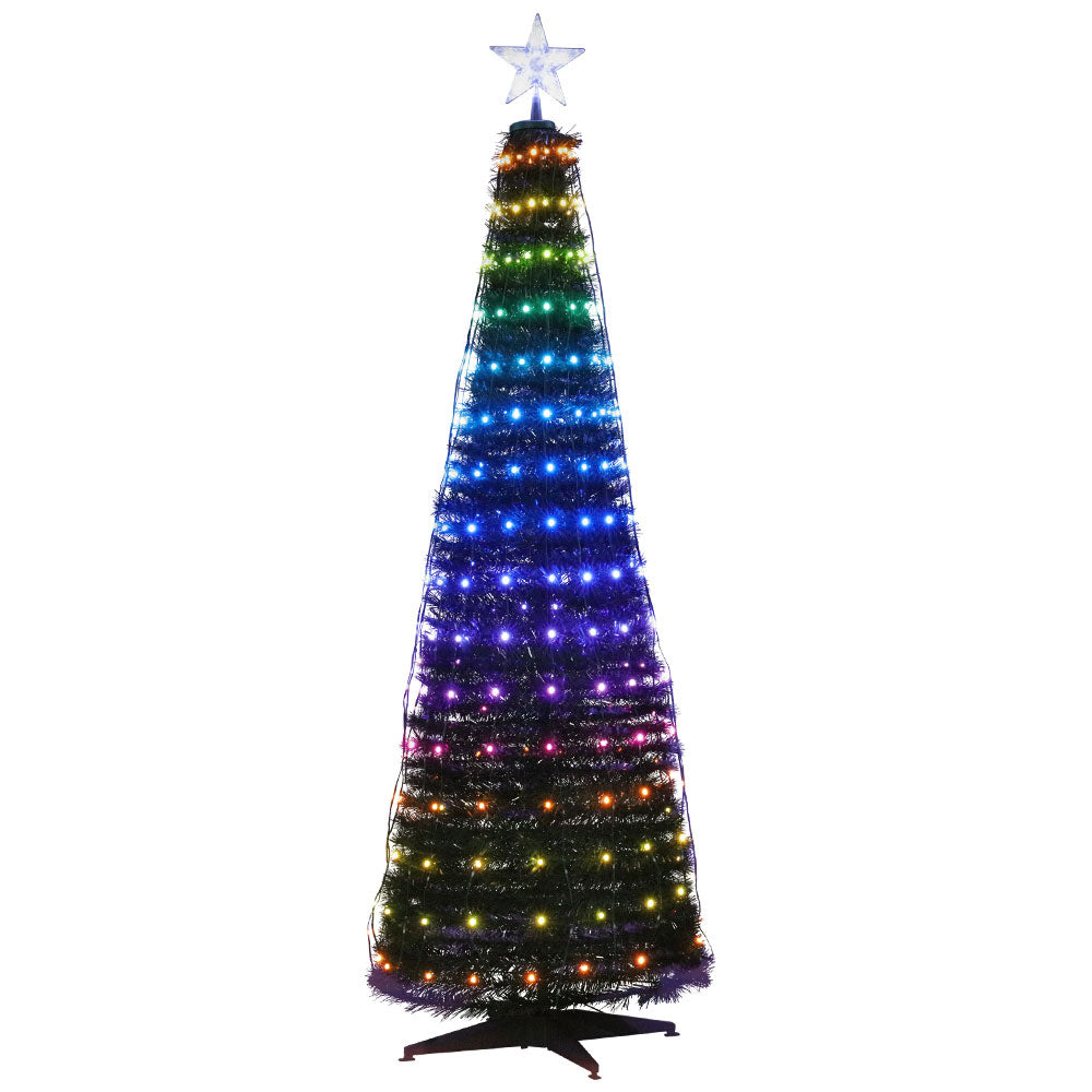 1.8M Christmas Tree 298 LED Multi Colour Lights Optic Fibre