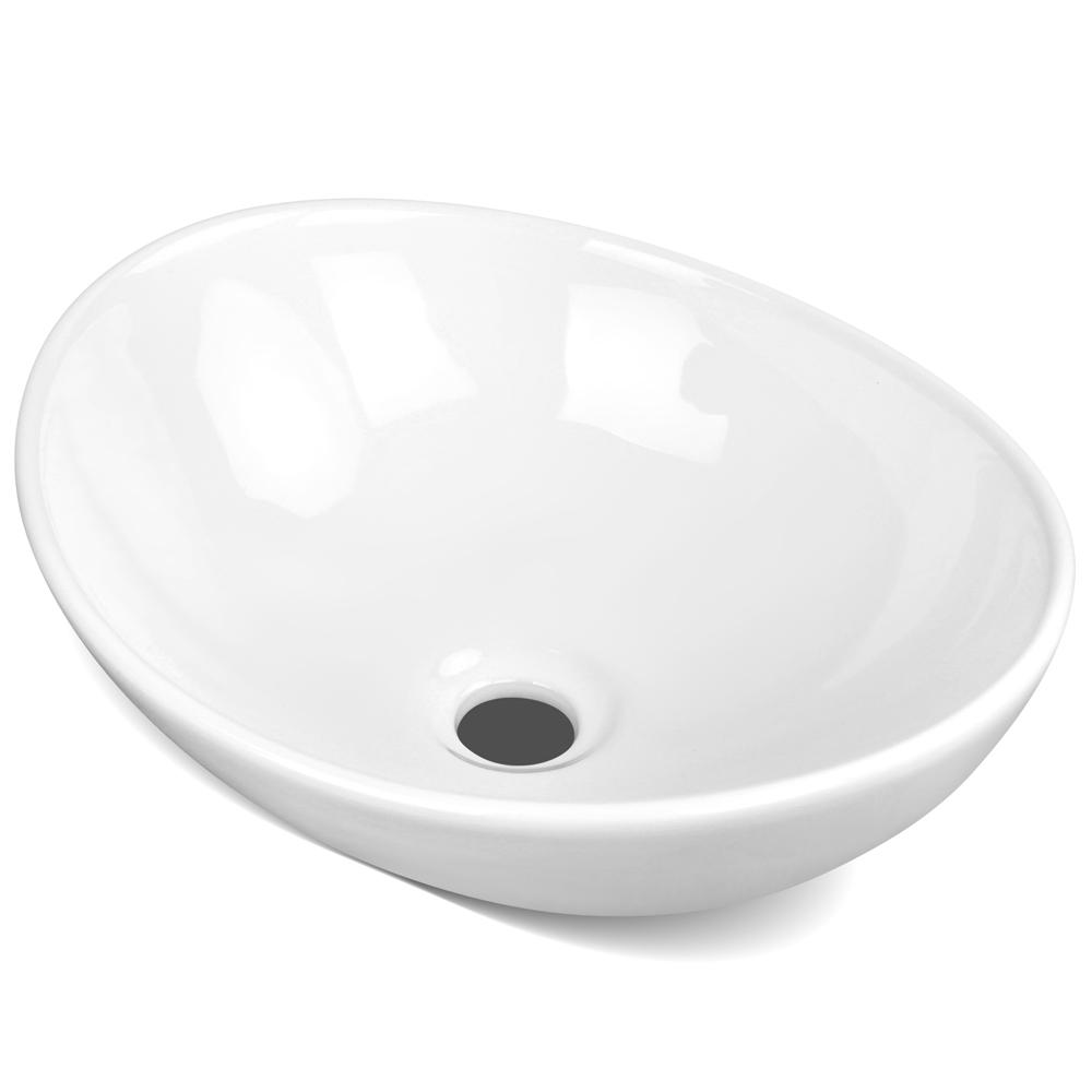 Ceramic Oval Sink Bowl White