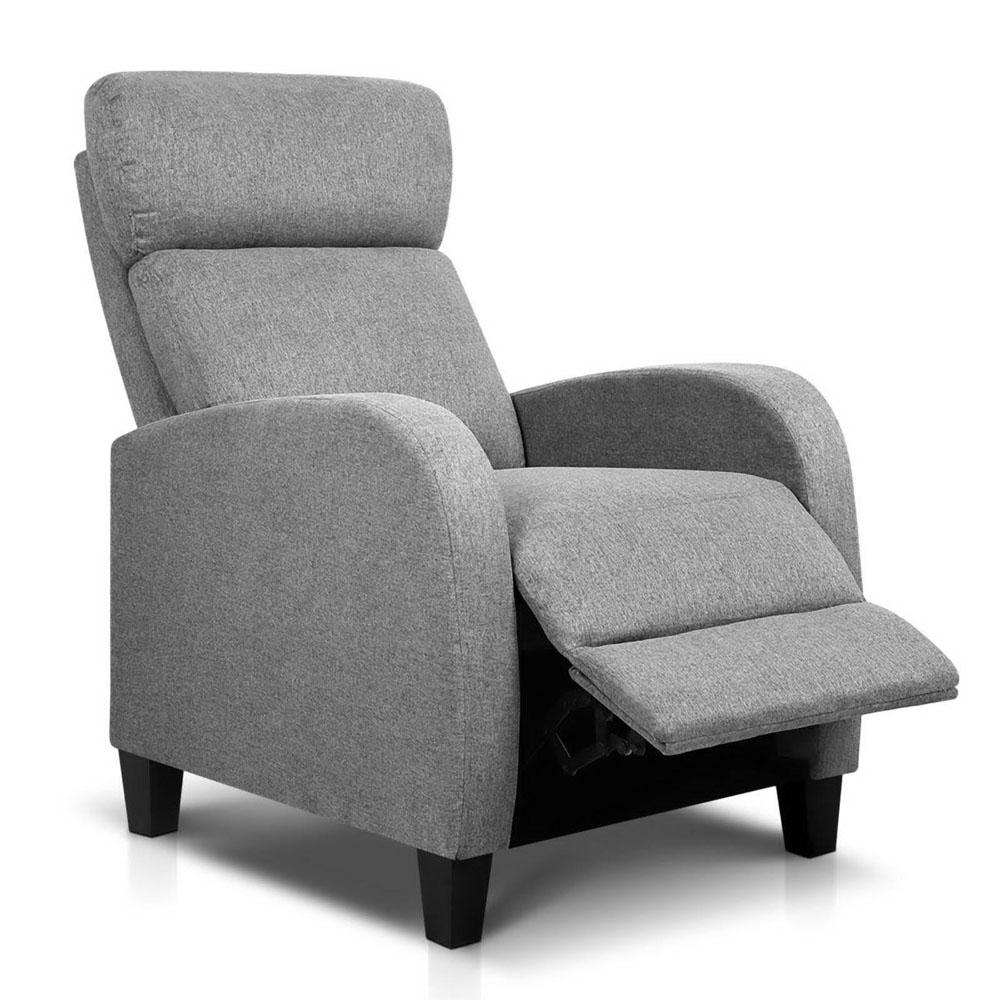 Fabric Reclining Armchair Grey Factory to Home