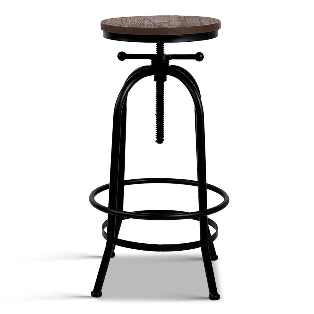 Rustic Industrial Round Bar Stool Factory to Home