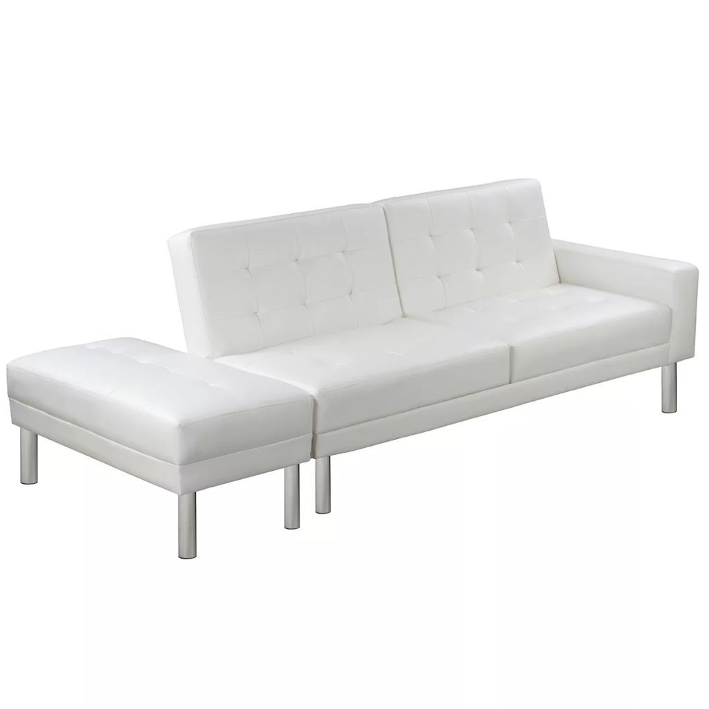 Sofa Bed Artificial Leather White Factory to Home