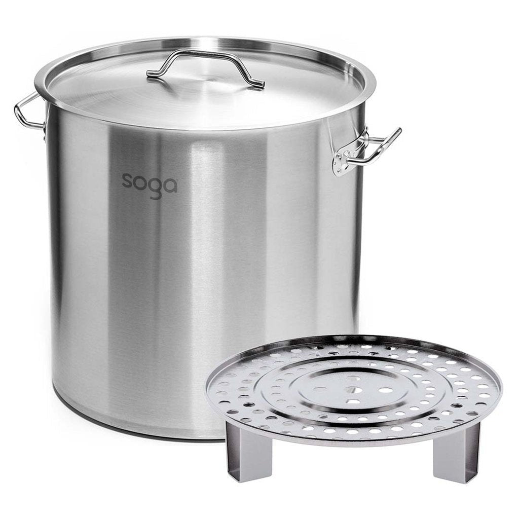 40cm Stainless Steel Stock Pot & 1 Steamer Rack Insert|Factory to Home