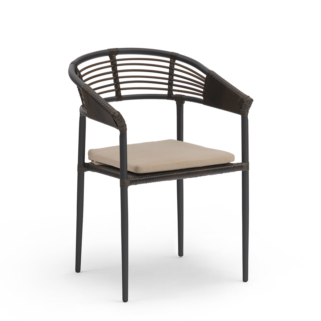 Patio Set Coffee Table and 2 Armchairs Dark Brown Factory to Home