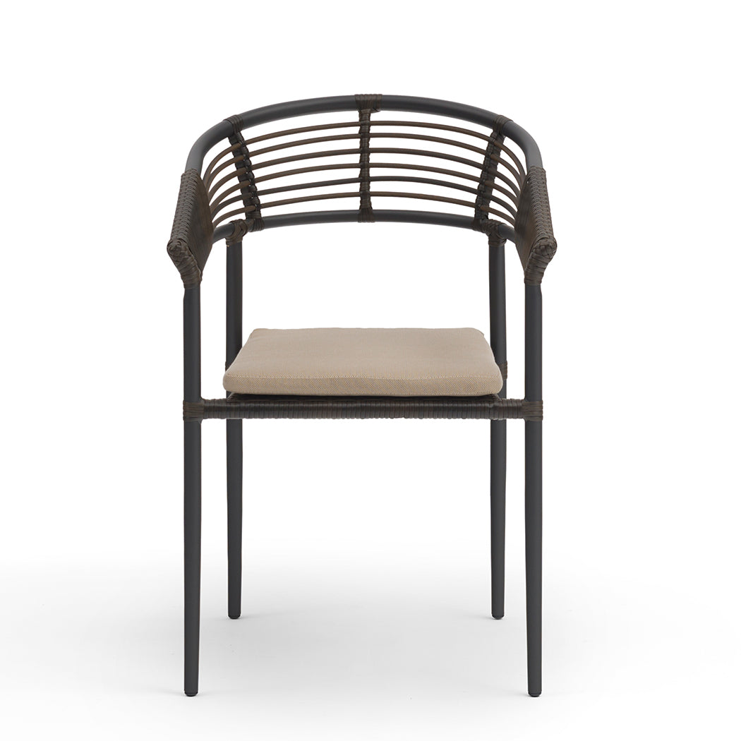 Patio Set Coffee Table and 2 Armchairs Dark Brown Factory to Home