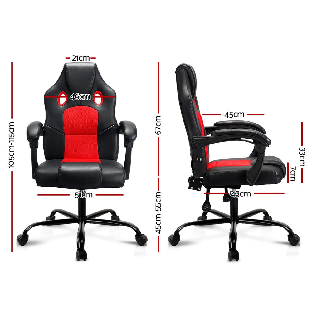Racer Seat Massage Reclining Office Chair Red | Factory to Home