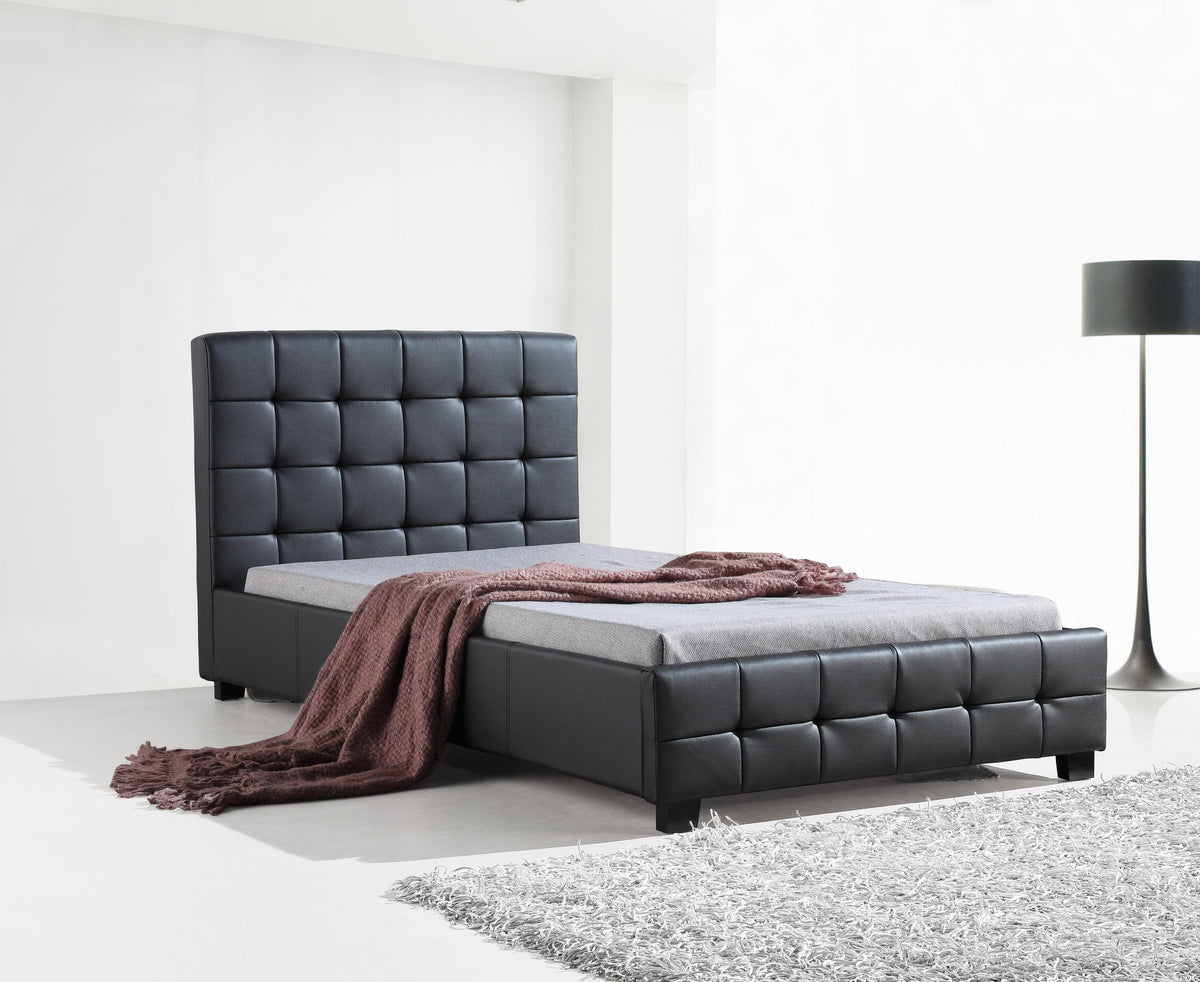 King Single PU Leather Bed Frame Black main image 0