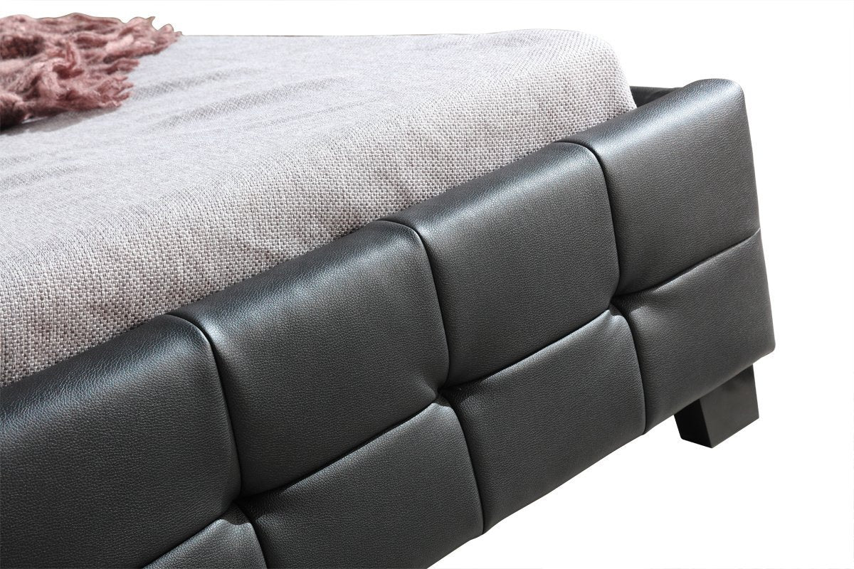 King Single PU Leather Bed Frame Black main image 1
