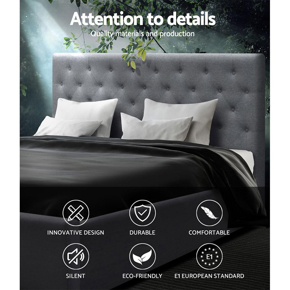 King Size Gas Lift Bed Frame w/ StorageGrey Fabric Factory to Home