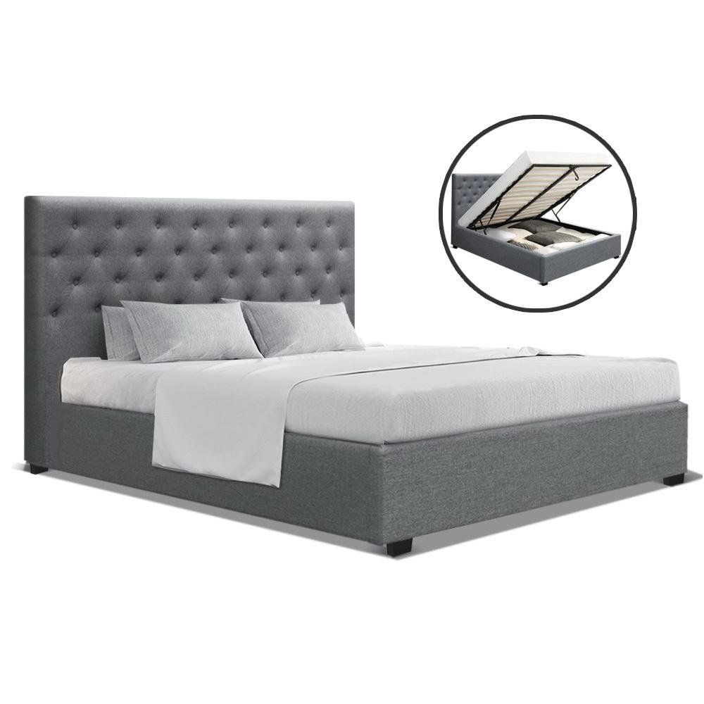 Gas Lift Queen Bed Frame With Storage Fabric Factory to Home