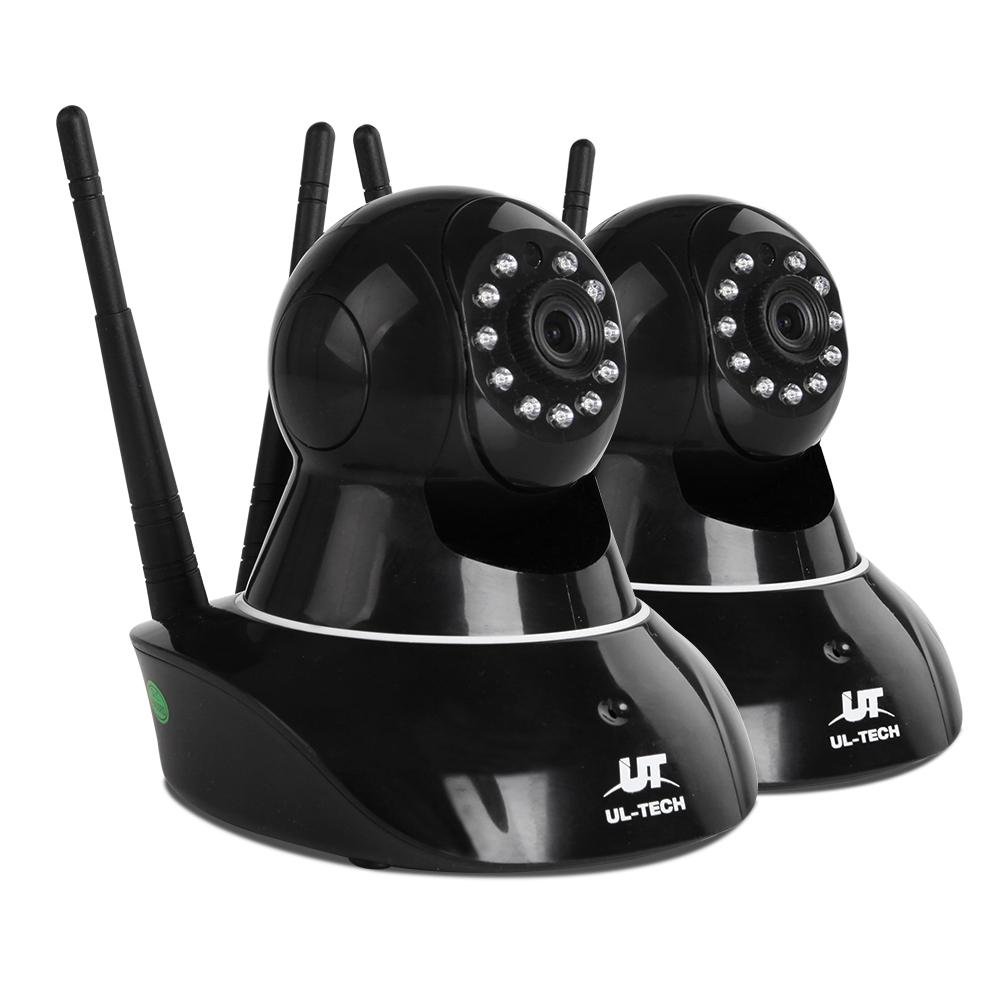 Set of 2 1080P Wireless IP Cameras - Black | Factory to Home